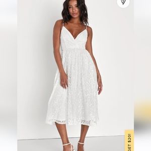 White Sequin Midi Dress